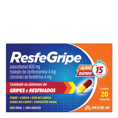 Resfegripe c/20 cps 400+4+4mg