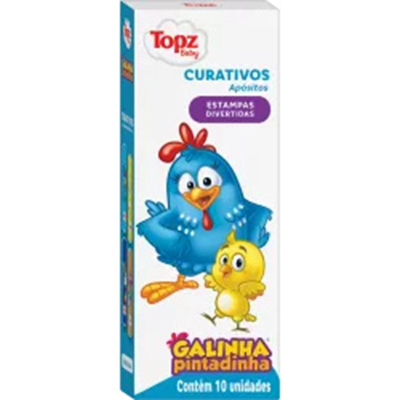 Curativo topz 10un galinha pint