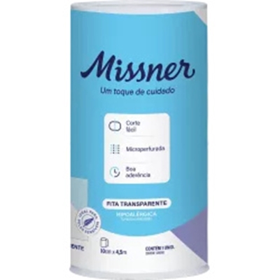 FITA TRANSPARENTE HIPOALERGICA MISSNER 10CM X 4,5M