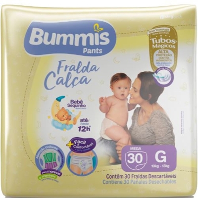 FRALDA DECARTAVEL BUMMIS PANTS CALCA MEGA G DRYLOCK COM 30