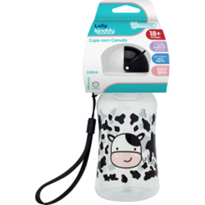 Copo lolly zoo com canudo 330ml 