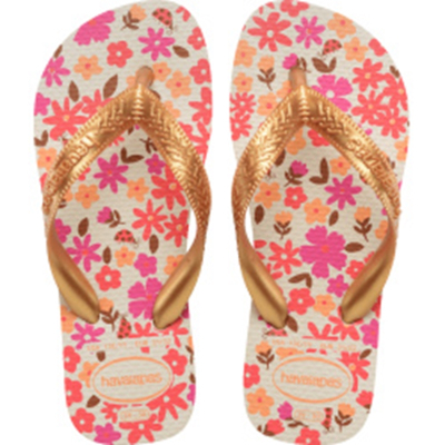 Hav.kids flores bege/dourado 25/26 un