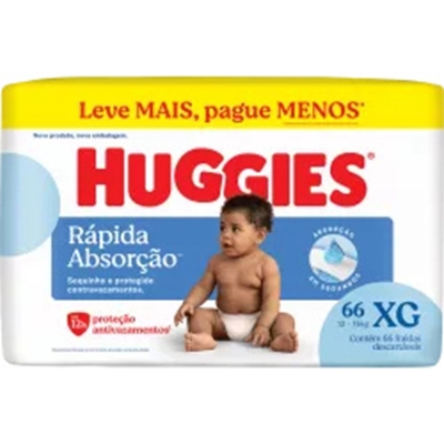 FRALDA DECARTAVEL HUGGIES DISNEY HIPER XG COM 66 UN