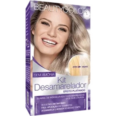 KIT DESAMARELADOR COLOR BEAUTY COLOR TONALIZANTE SEM AMONIA EFEITO PLATINADO