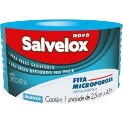 Fita microporosa branca 2,5cmx4,5m salvelox cremer