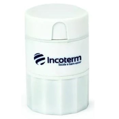 Amassador de comprimidos incoterm 3 em 1 com funcao corta e porta -