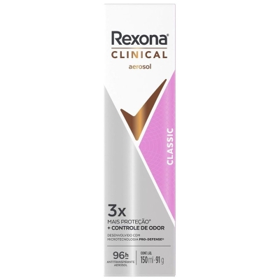 DESODORANTE REXONA CLINICAL AERO F. CLASSIC 91G 150ML