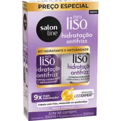 Kit shampoo 300ml+condicionador 200ml meu liso salon line - antifrizz - un