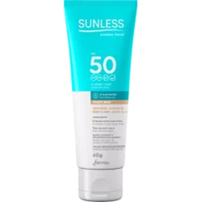 PROTETOR SOLAR SUNLESS FACIAL FPS 50 60G BEGE CLARO