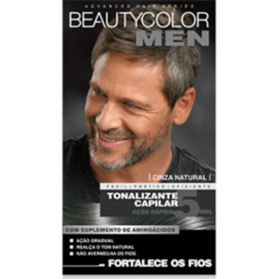 Tint. beautycolor tonalizante gel sem amonia kit bc men beautycolor - cinza natural