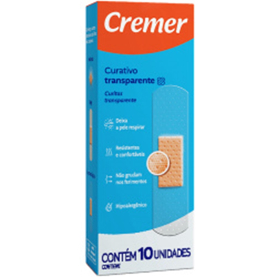 Curativo cremer transparente c/10un, transparente 10 unid
