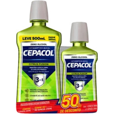Antisseptico bucal cepacol 500ml citrus l500p350+250ml