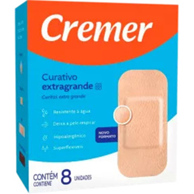 Curativo cremer 8un bege extra grande