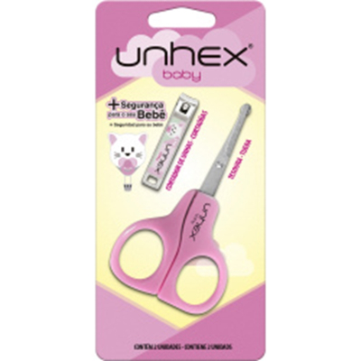 Tesoura unha merheje baby rosa+cort unhas baby