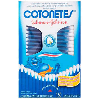Cotonete johnson 150 unidade, cotonete johnson cx 150 unid