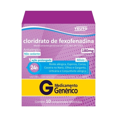 Clor. fexofenadina 180mg c/10 comp teuto