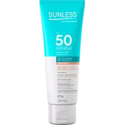 PROTETOR SOLAR FACIAL SUNLESS COM BASE BEGE MEDIO FPS 50 60GR FARMAX