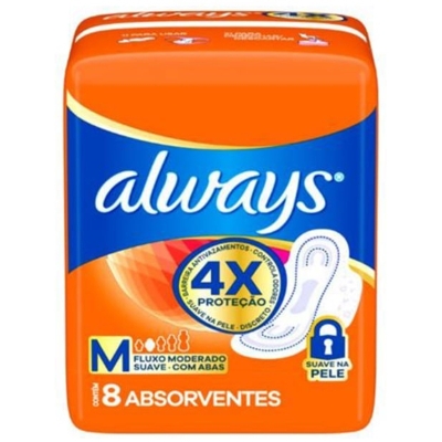 ABSORVENTE ALWAYS PINK SUAVE COM ABAS