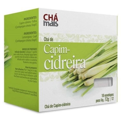 Cha capim-cidreira 10 saches 12g cha mais/clinicmais - vitafrux