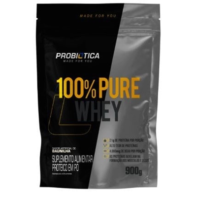 Pure whey 100% 900g pote baunilha probiotica (novo )