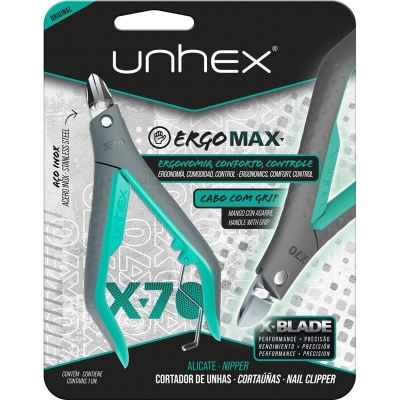 ALICATE DE UNHA UNHEX X70 BLISTER VERDE/PRETO