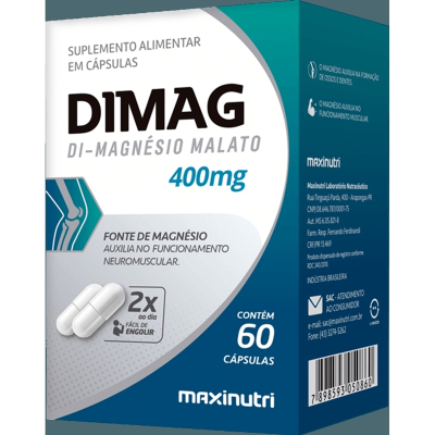 Dimag - di-malato de magnesio 400mg - 60 caps maxinutri