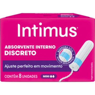 ABSORVENTE INTERNO INTIMUS MINI COM 8UND, INTIMUS INTERNO MINI 8UNID