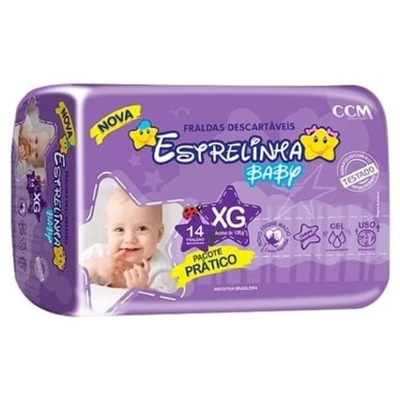 Fr. desc. estrelinha baby pct pratico tam xg 12 tiras