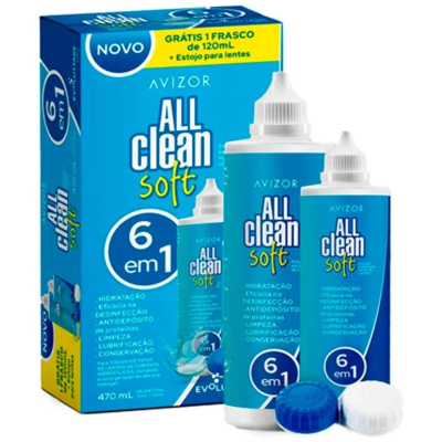 All clean soft avizor 470ml solucao esteril para lentes contato