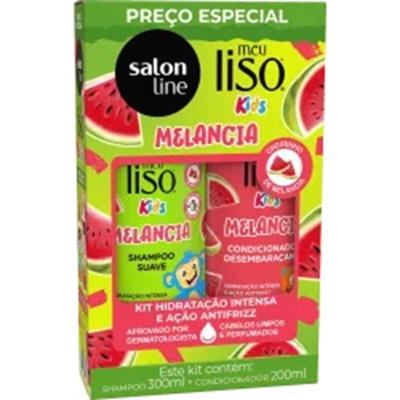 Kit salon line sh. 300ml + cond. 200ml meu liso kids melancia