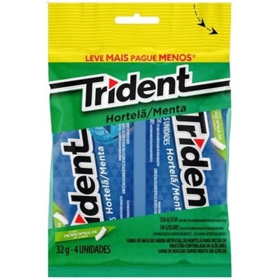 Chiclete trident c/4 hortela