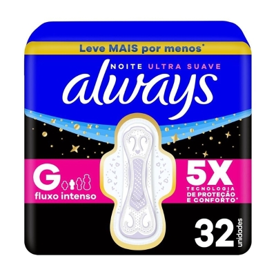 ABSORVENTE ALWAYS PINK NOTURNO L32P, ALWAYS PINK NOTURNO 32 UND