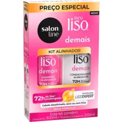 Kit shampoo 300ml+condicionador 200ml meu liso salon line - demais - un