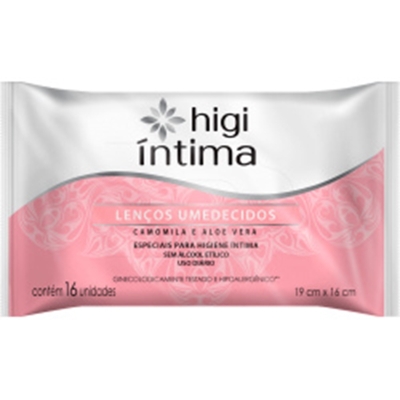Lenco umedecido higi intima 16un camomila/aloe vera *