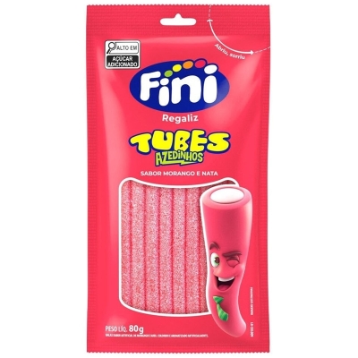 BALA FINI TUBES MORANGO CITRICO 80G