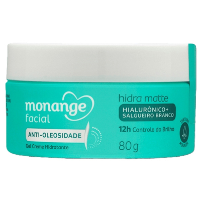 Gel creme hidratante facial monange 80g - antioleosidade matte - un