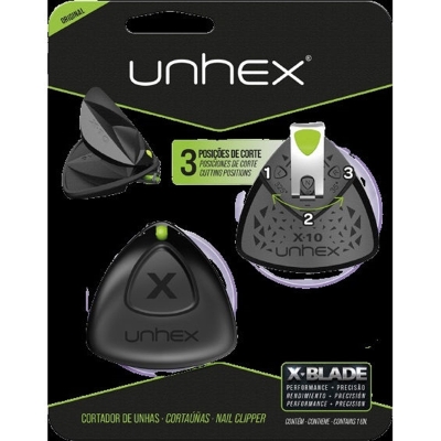 CORTADOR DE UNHA UNHEX X10 BLISTER VERDE/PRETO