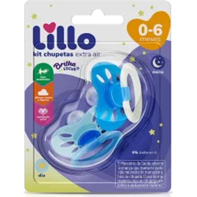 CHUPETA LILLO DIA NOITE EXTRA AIR 632421 N.2 AZUL 2UN