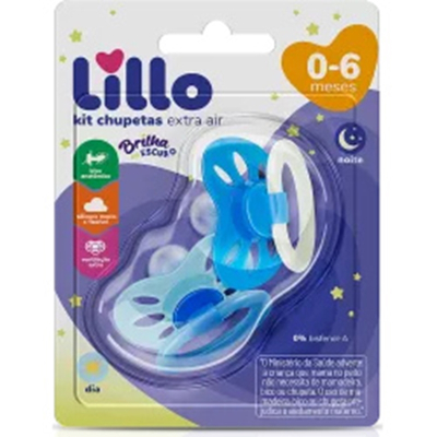 Chupeta lillo dia noite extra air 632421 n.2 azul 2un