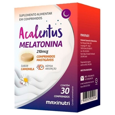 Acalentus melatonina 210mcg c/30 camomila maxinutri