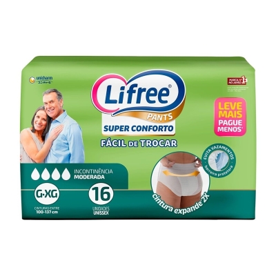 FRALDA GERIATRICA LIFREE CALCA SUP.CONFORTO G/XG 16UN