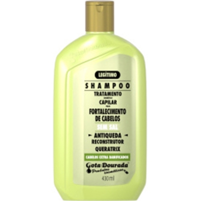 Sh. gota dourada 430ml antiqueda, dourada sh antiqueda 430m
