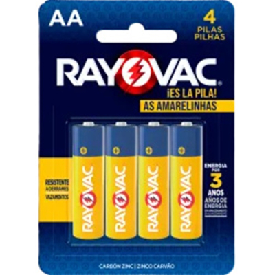 Pilha rayovac aa pequena c/04un zinco
