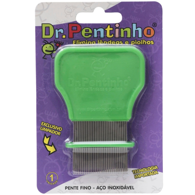 Pente fino de aco inox dr. pentinho, pentinho aco inox