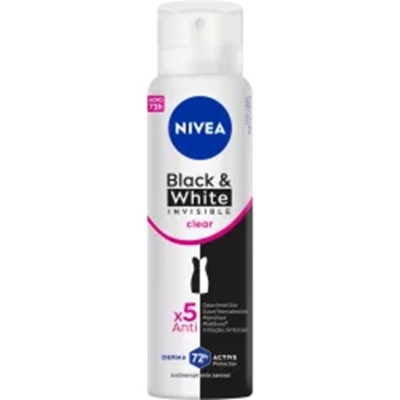 Des. nivea aero 150ml invisib, nivea fem invisible black white 150ml