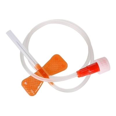 Scalp 25g luer lock laranja.