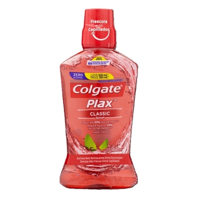 Enx. bucal colgate plax class, plax classic leve 500ml pague 350ml
