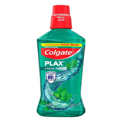 Antisseptico bucal plax 500ml fresh mint l500p350, colgate plax fresh mint 500ml