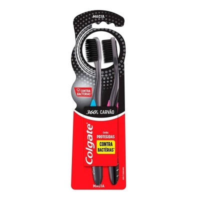 ESCOVA DENTAL COLGATE 360 GRAUS CARVAO 2UN 