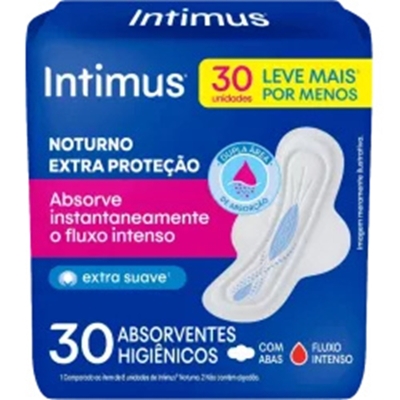 ABSORVENTE INTIMUS NOTURNO SUAVE COM AB COM 30UN